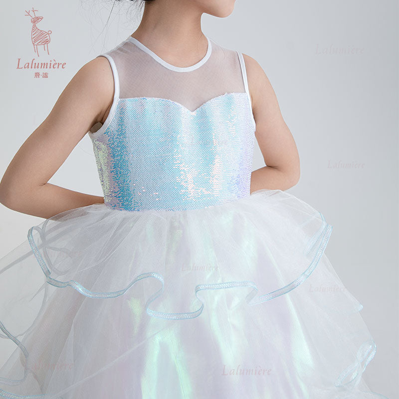 女童幻彩人鱼公主礼服裙