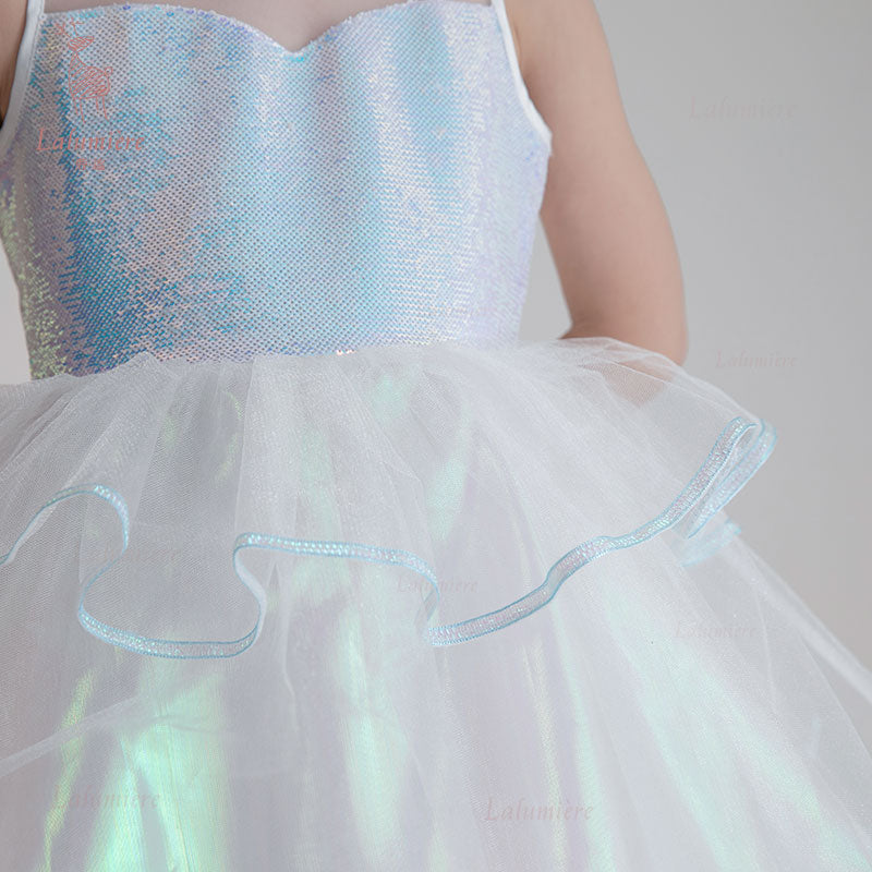 女童幻彩人鱼公主礼服裙