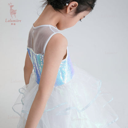 女童幻彩人鱼公主礼服裙