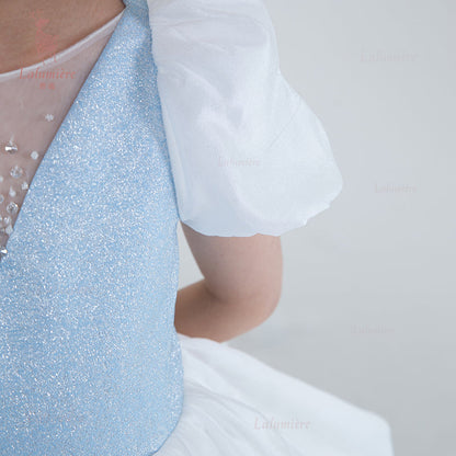 女童奇云提花礼服裙