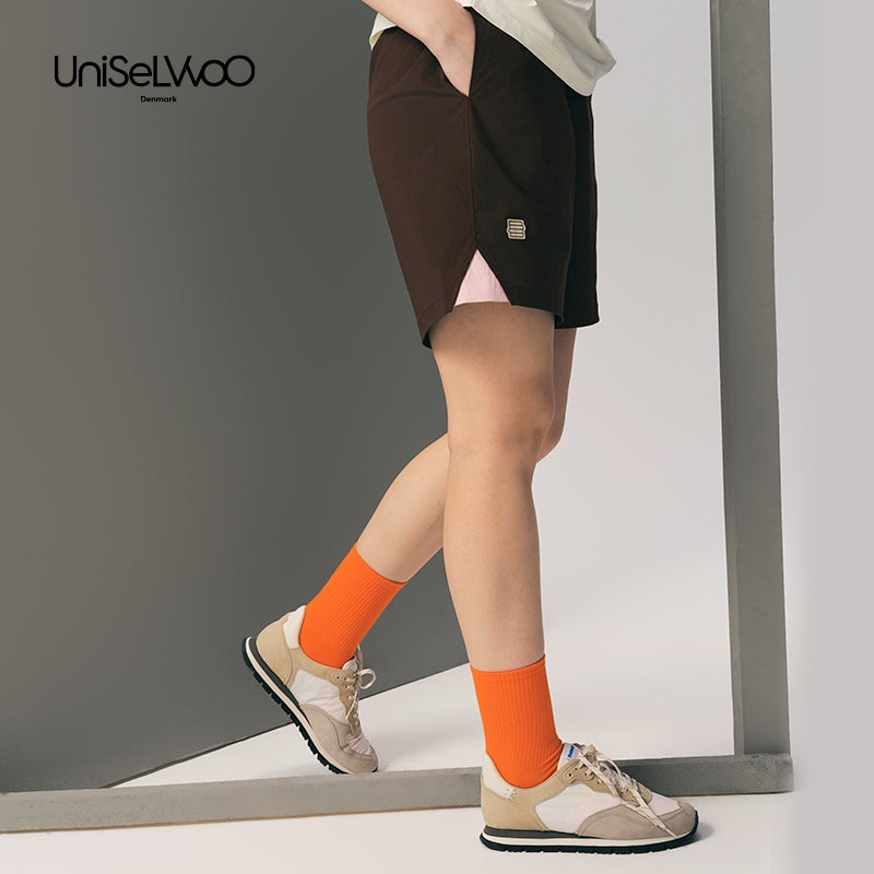 亲子款棕色梭织短裤