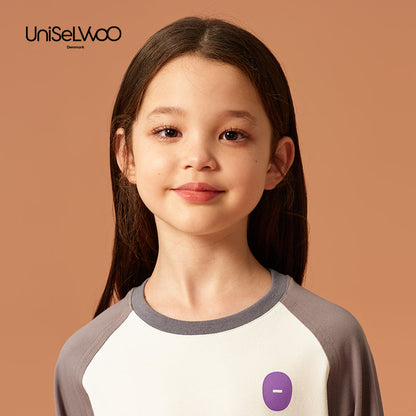 亲子款灰白色噗噗棉插肩长袖T恤