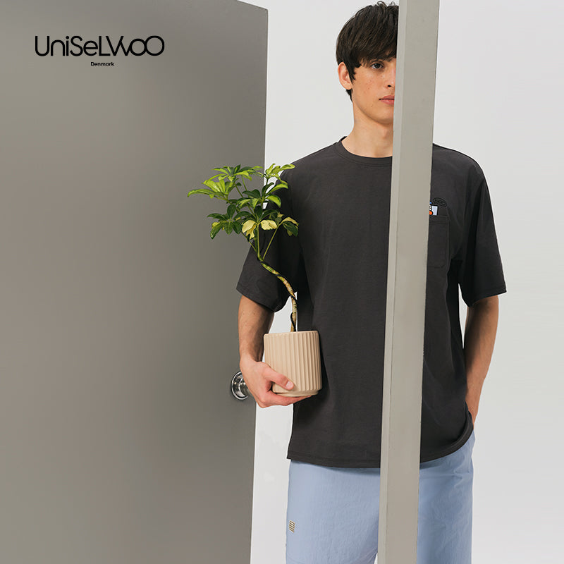 亲子款蓝色梭织短裤