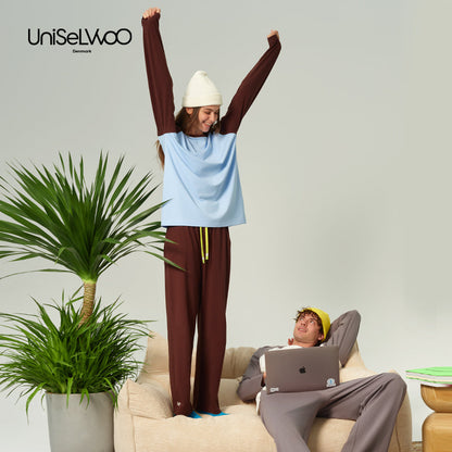 亲子款灰色噗噗棉长裤