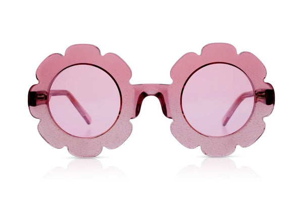 'Pixie' Pink Glitter Sunglasses