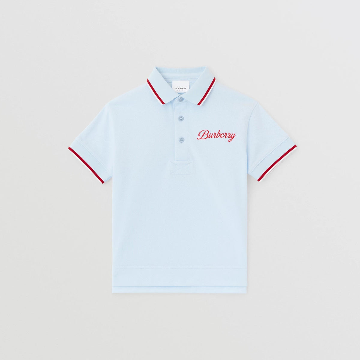 男童浅蓝色Logo棉Polo衫