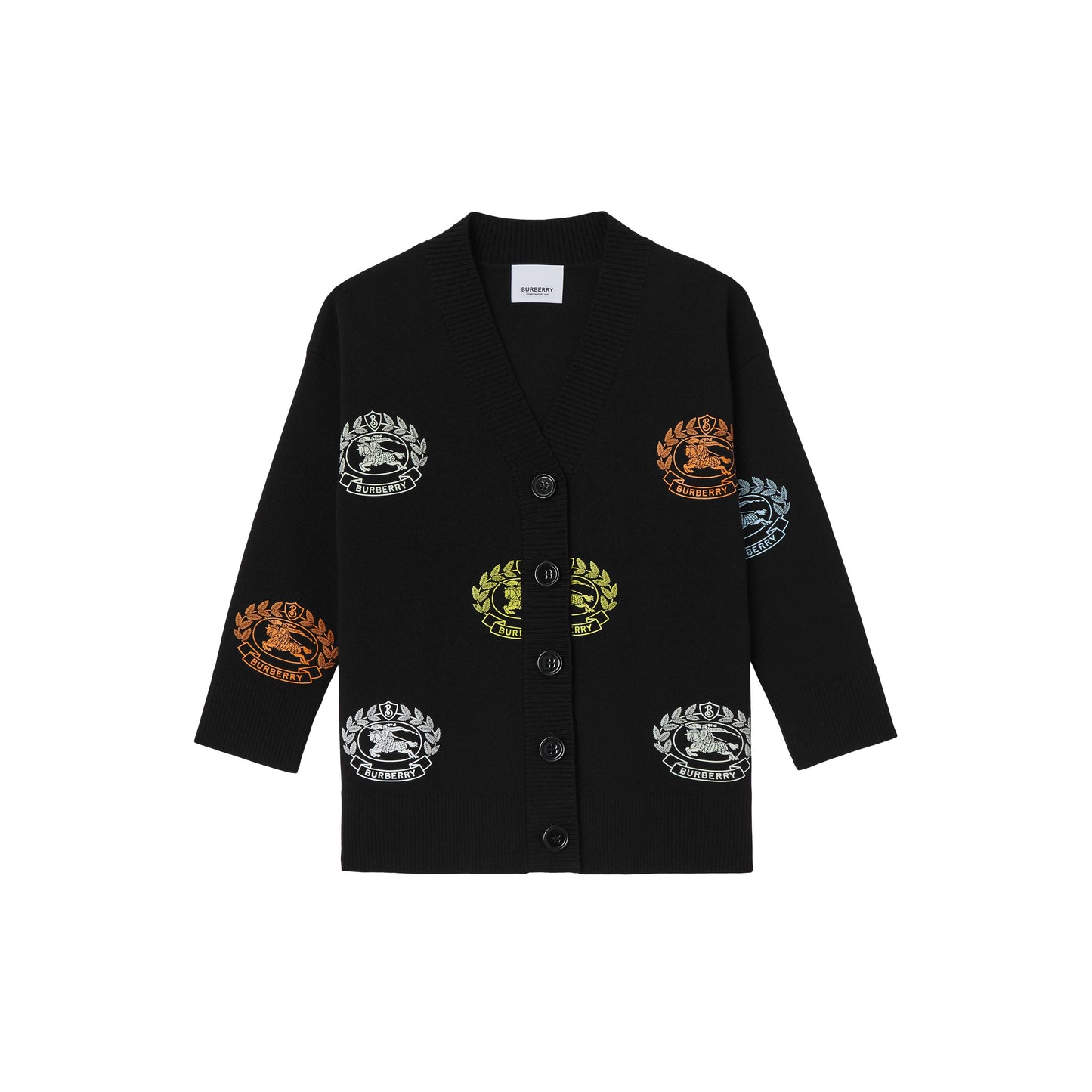 女童黑色Logo羊毛开衫