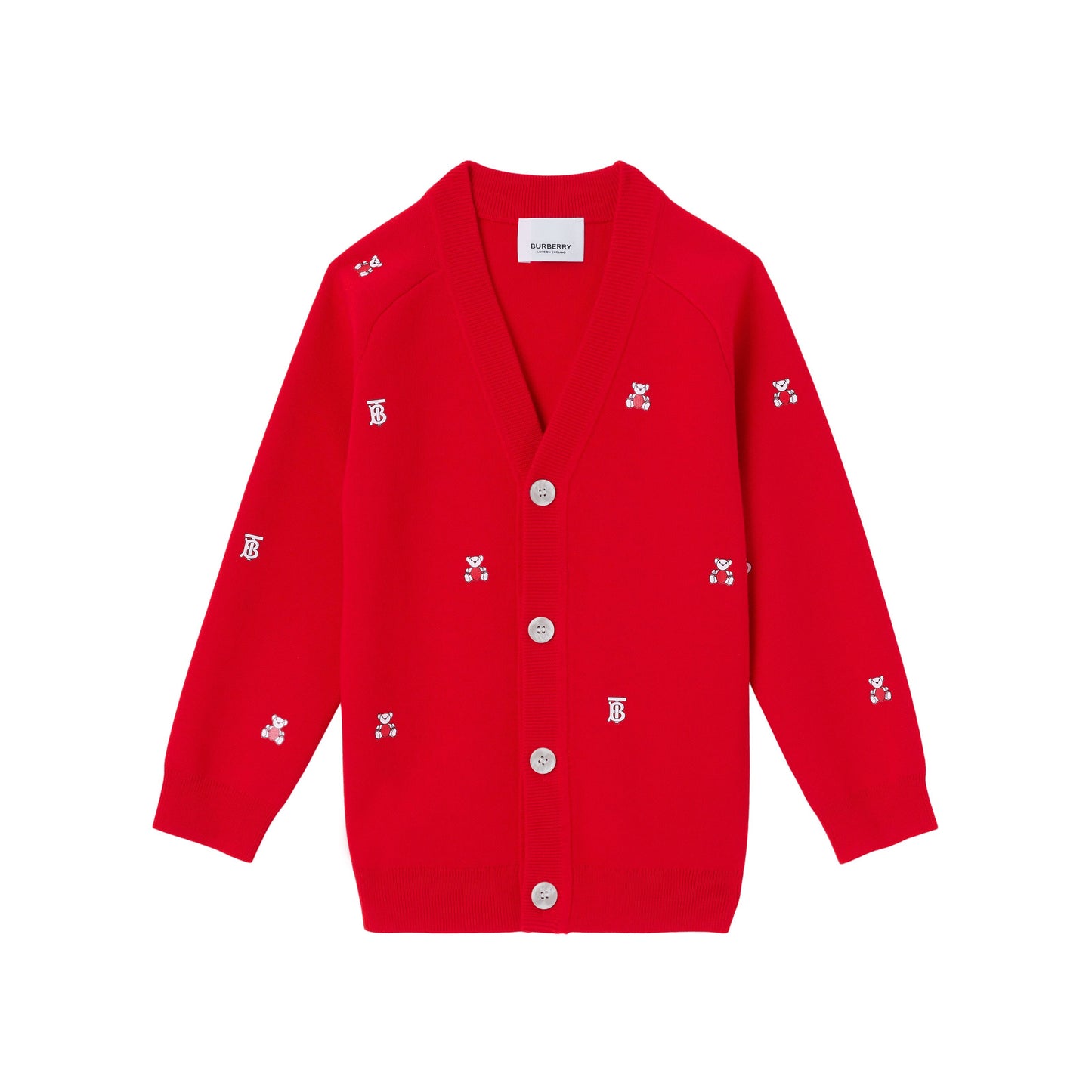 女童红色羊毛开衫