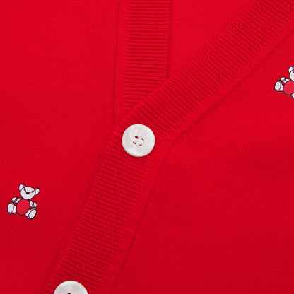 女童红色羊毛开衫