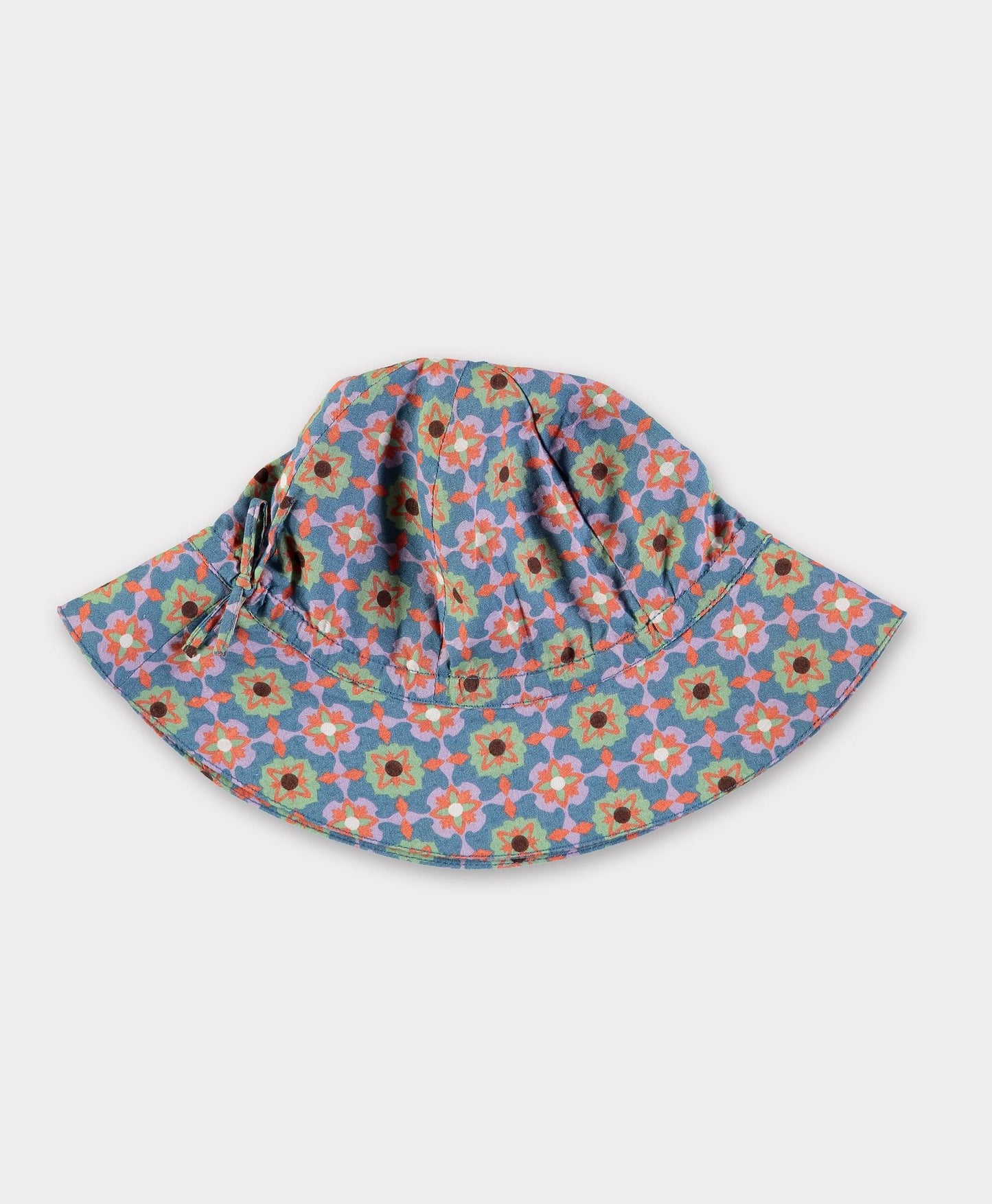 Boys&Girls Blue Orchid Block Printed Sun Hat