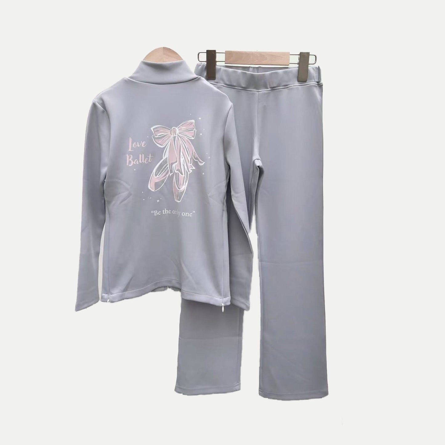女童浅灰色芭蕾舞套装(op200-B3-Back&Chest/Light Gray)