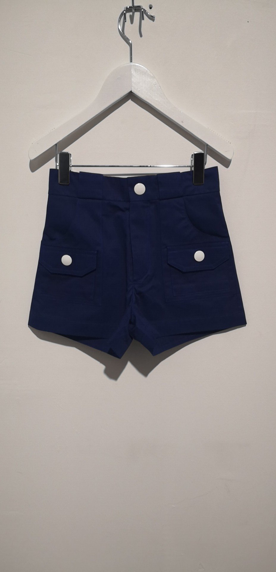 女童蓝色棉短裤