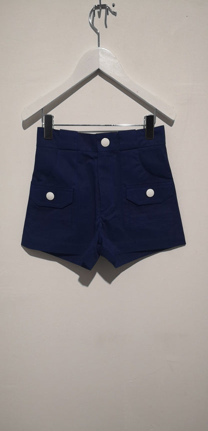 女童蓝色棉短裤