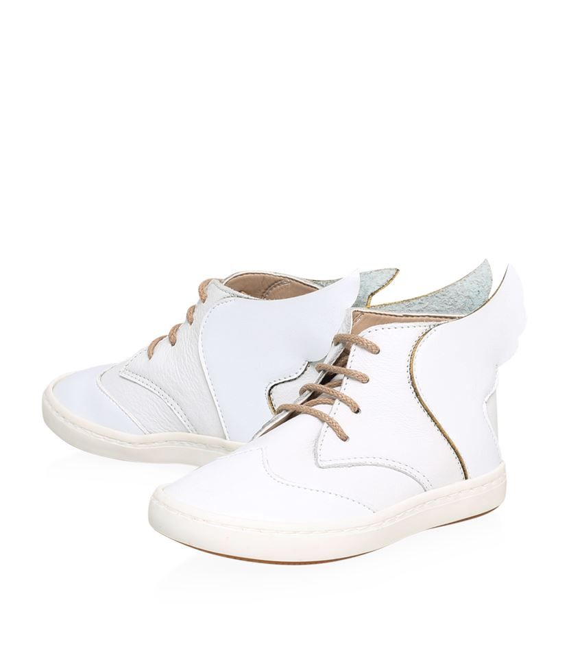 Boys White 'Hermes Wings' High-top Leather Boots