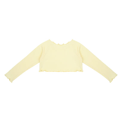 女童黄色短款芭蕾舞T恤