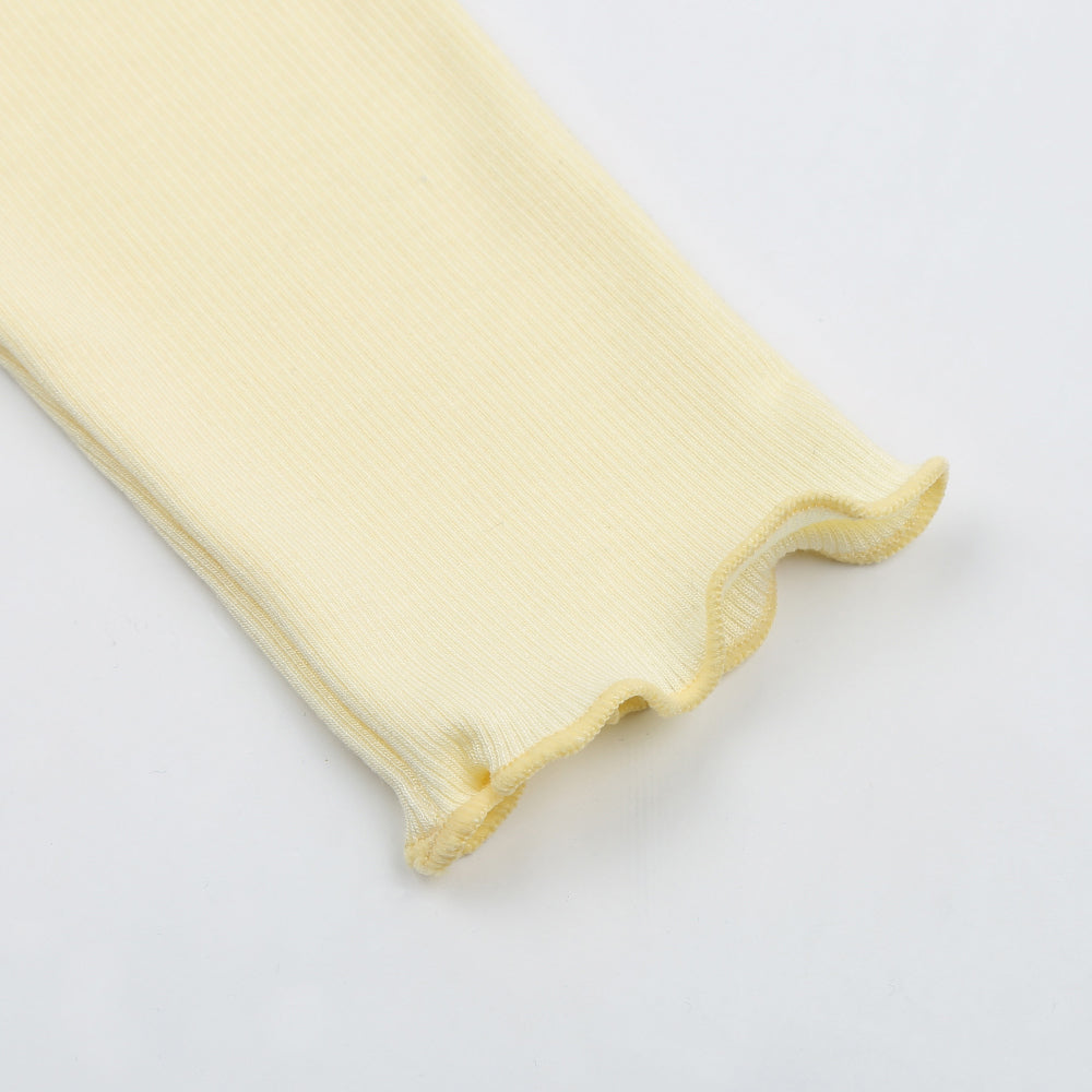 女童黄色短款芭蕾舞T恤