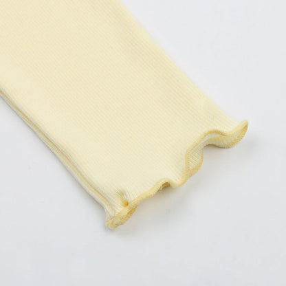 女童黄色短款芭蕾舞T恤