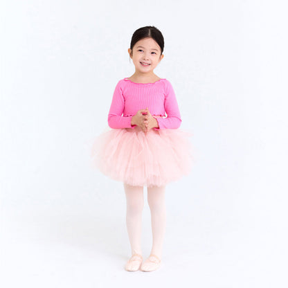 女童粉色短款芭蕾舞T恤