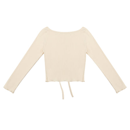 女童奶油白芭蕾舞T恤