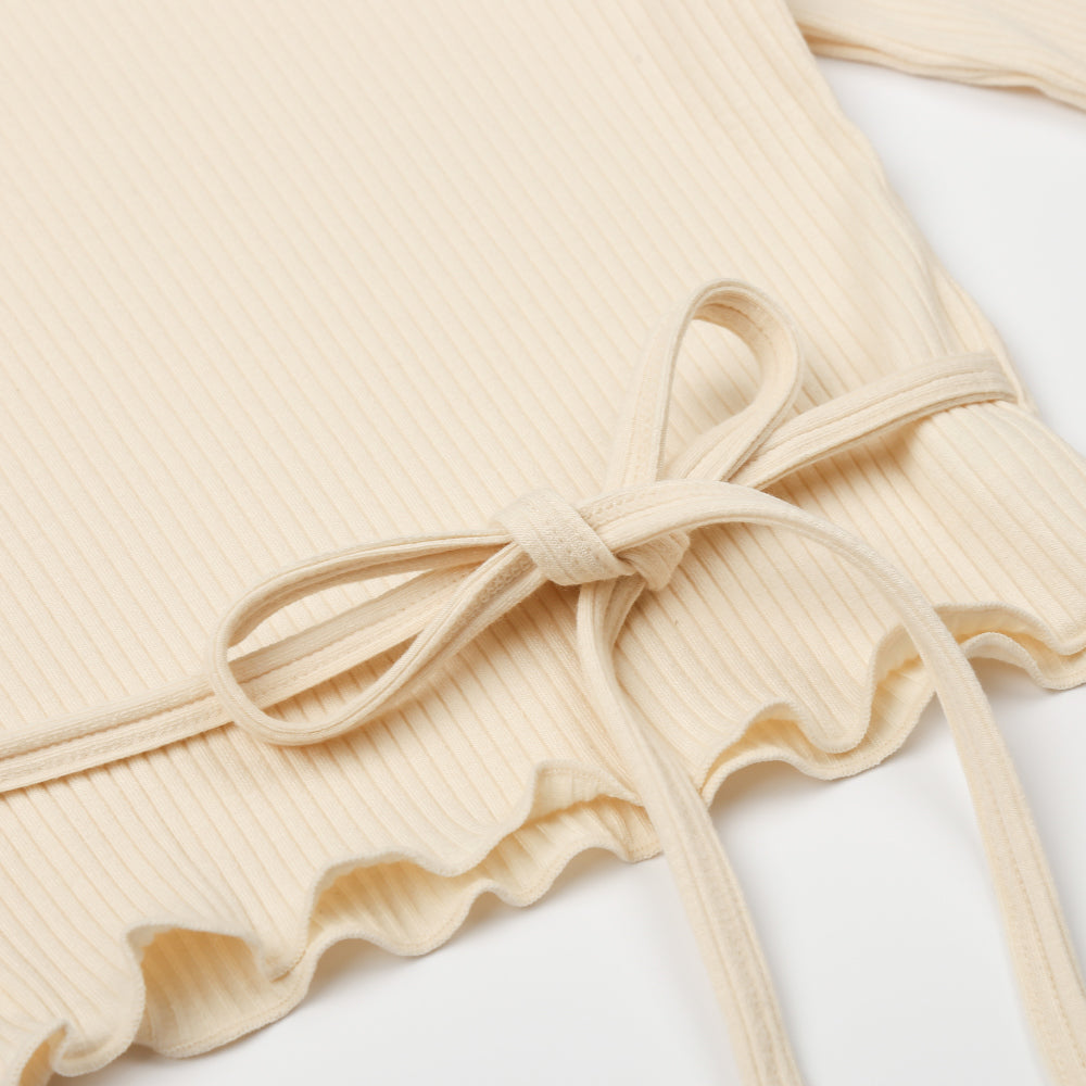 女童奶油白芭蕾舞T恤