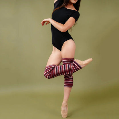 儿童酒红色芭蕾舞护腿