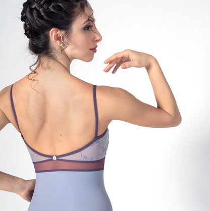 女士丁香紫刺绣芭蕾舞连体衣