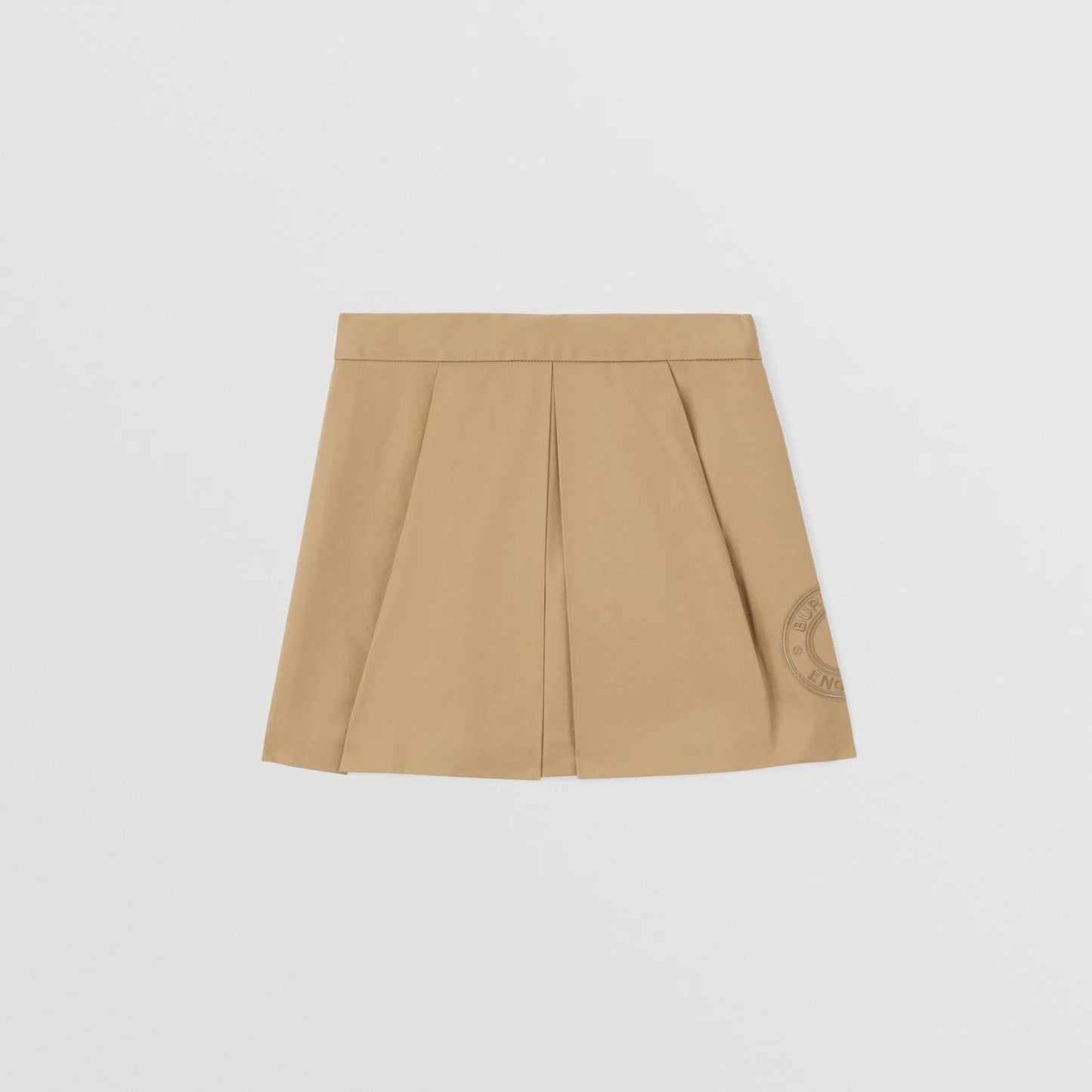 女童米色Logo棉短裙