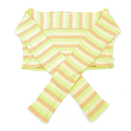 女童黄色条纹芭蕾舞上衣