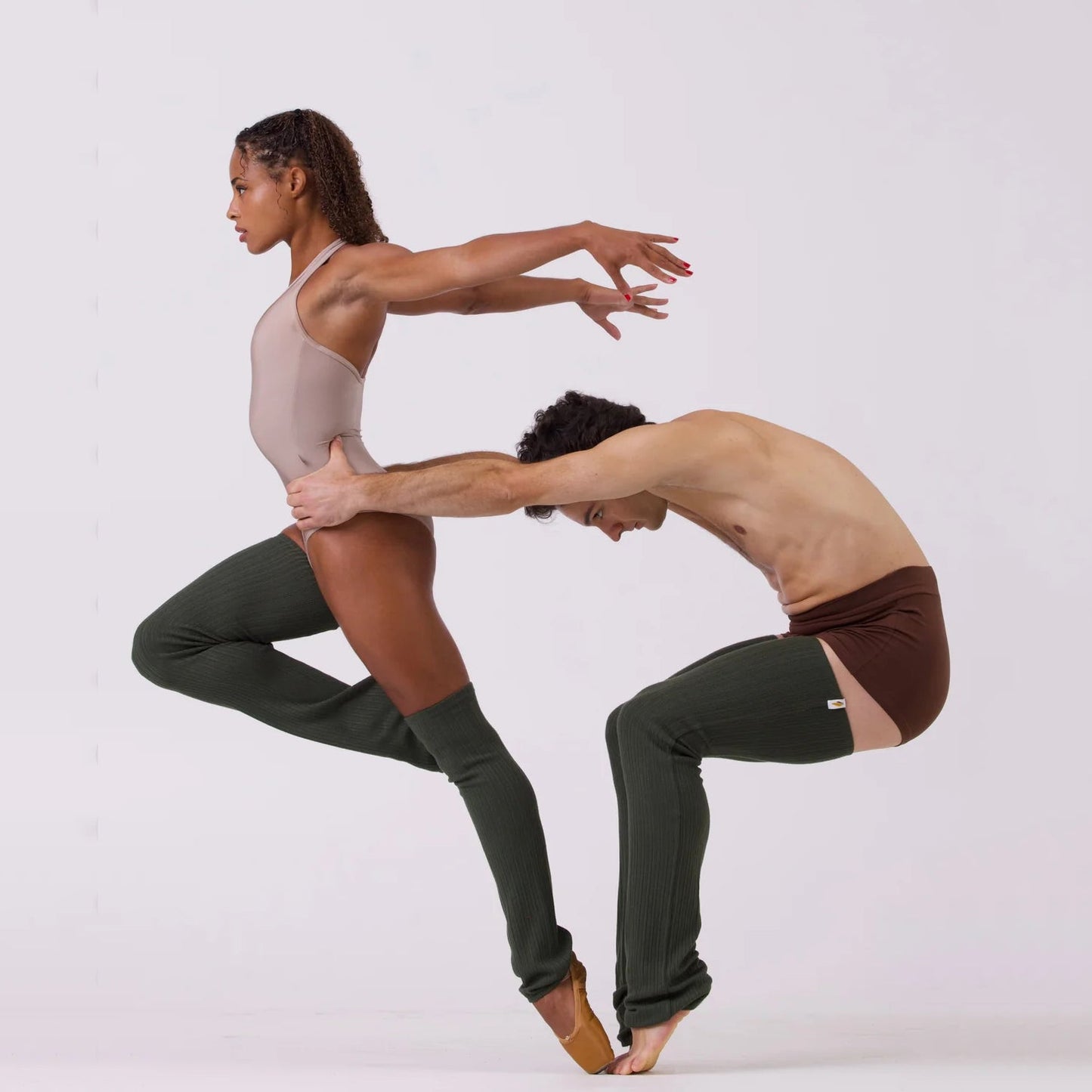 儿童绿色芭蕾舞护腿