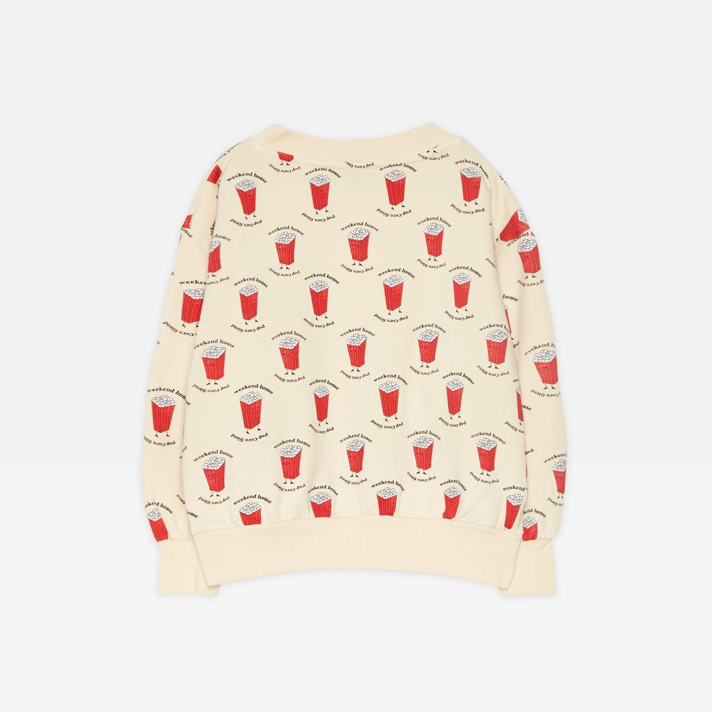 儿童米色印花棉卫衣