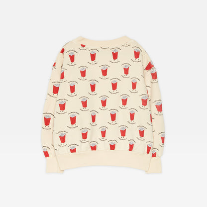 儿童米色印花棉卫衣