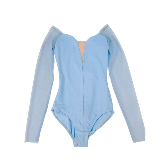 女士浅蓝色长袖芭蕾舞连体衣(DA1931M/Light Blue)