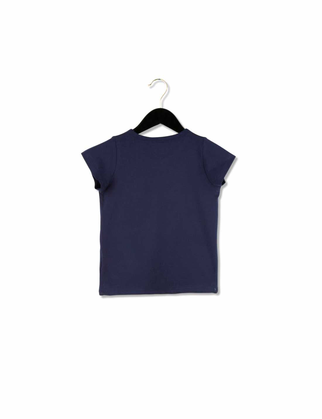 Girls Dark Blue Hippo Printed T-Shirt