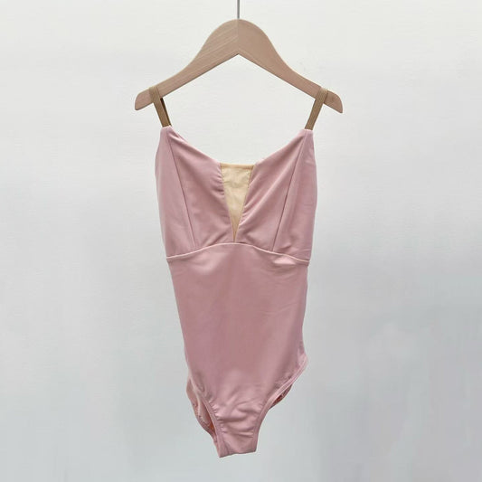 女童玫瑰粉芭蕾舞连体衣(DAD1930MP/tea rosa)