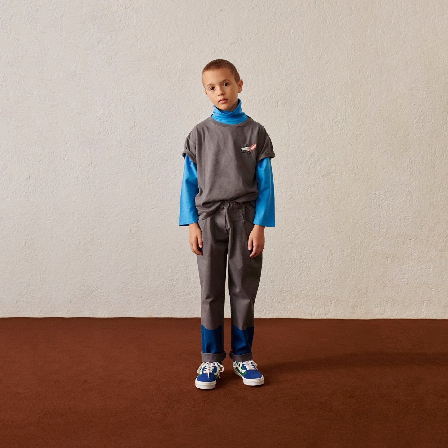 儿童灰色Logo棉T恤