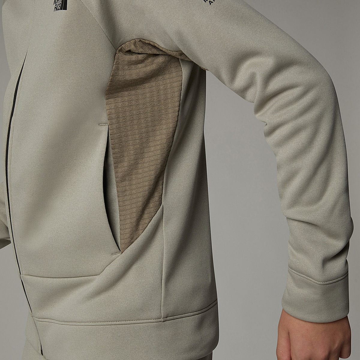 The North Face 男童 Mountain Athletics 全拉链连帽衫（米色）