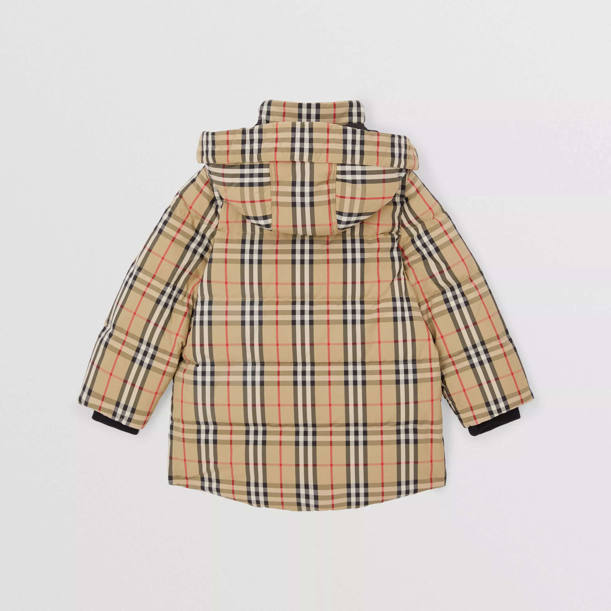 儿童米色格子羽绒服