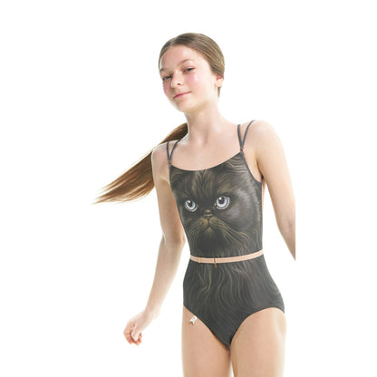 女童黑猫芭蕾舞连体衣(J231LE33VL/murk)
