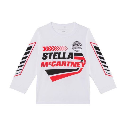 男童白色Logo棉T恤