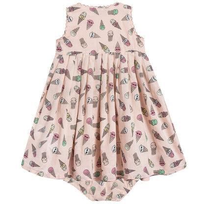 Baby Girls Pink Icecream Printed Dress