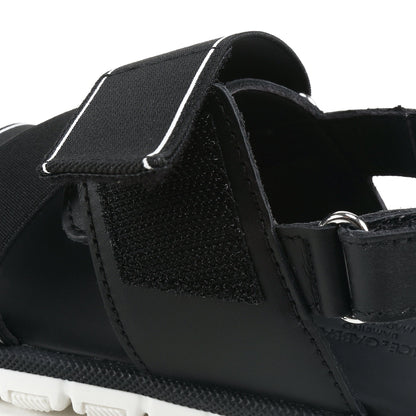 Girls & Boys Black Logo Sandals