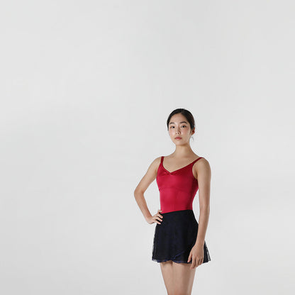 女士红色芭蕾舞连体衣