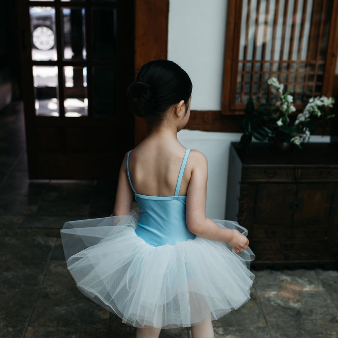 女童蓝色芭蕾舞连体衣