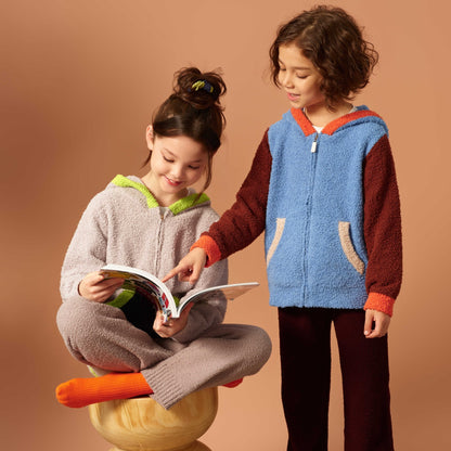 亲子款灰色半边绒长裤