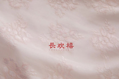 女童粉色"忆兰亭"两件套旗袍