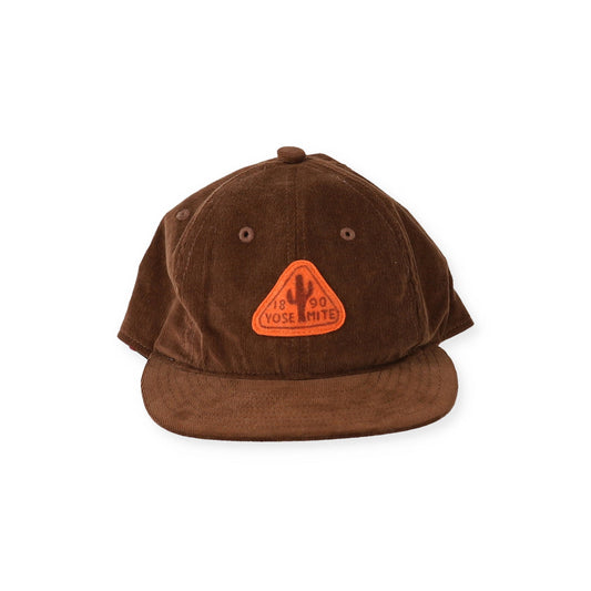 儿童棕色灯芯绒棒球帽