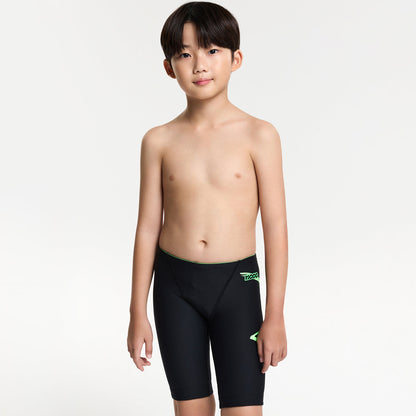 男童黑色Logo专业泳裤