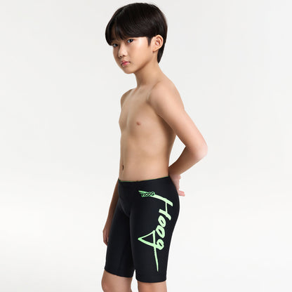 男童黑色Logo专业泳裤