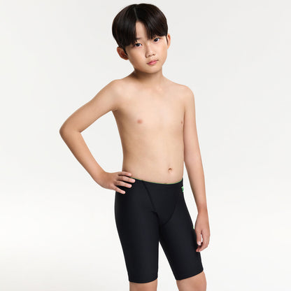 男童黑色Logo专业泳裤