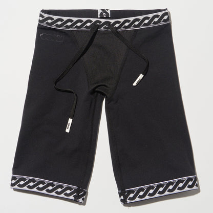 男童黑色Logo专业泳裤